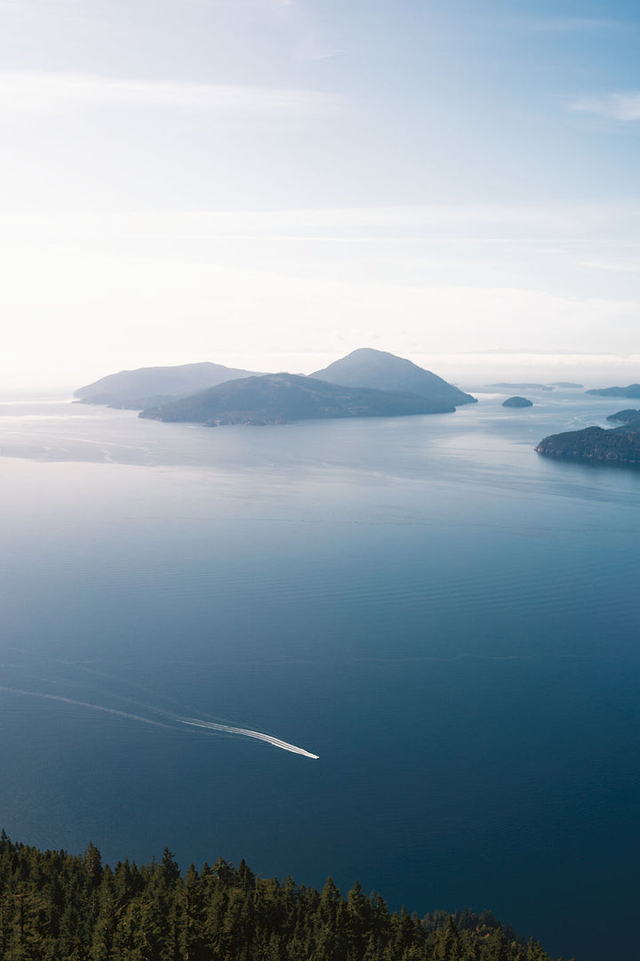 Boat Crossing in Howe Sound, British Columbia | Blues Cruise by Richard Lam Studio