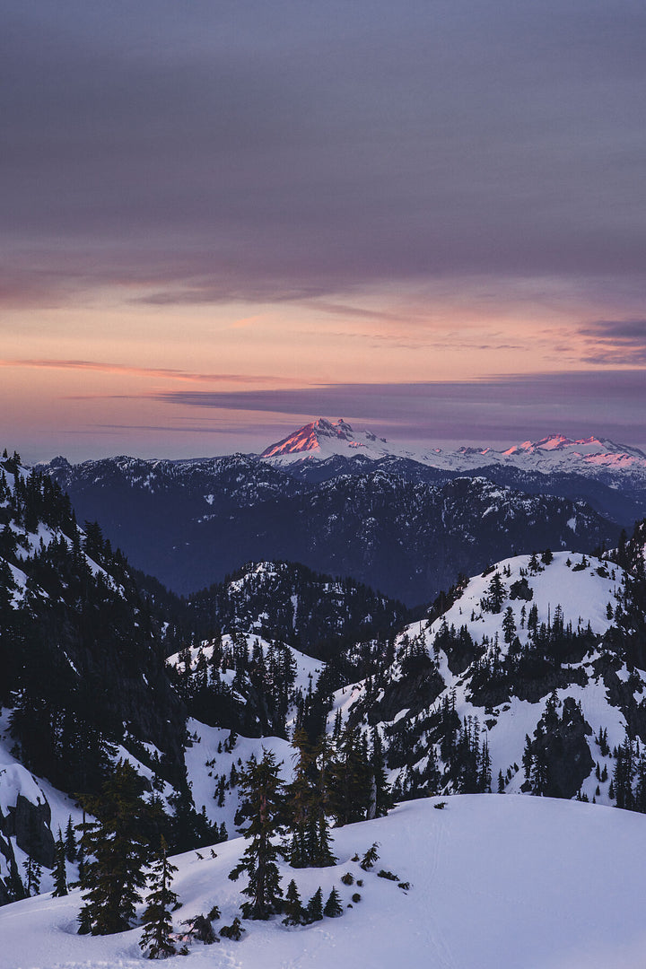 Snowy Mountain Sunset in Vancouver | Alpenglow by Richard Lam Studio