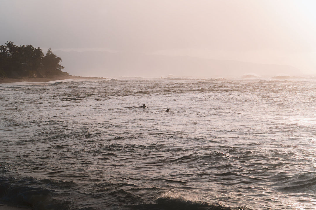 Swimmers in Pacific Ocean in Oahu, Hawaii | Sunset Dip by Richard Lam Studio