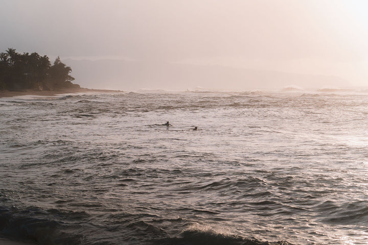 Swimmers in Pacific Ocean in Oahu, Hawaii | Sunset Dip by Richard Lam Studio