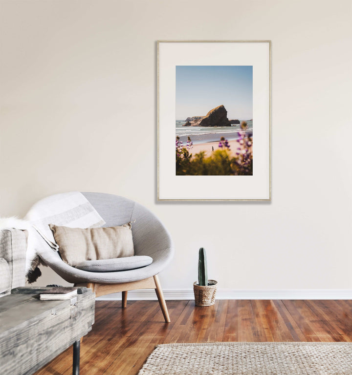 Framed Giclee Print | Beachcomber by Richard Lam Studio - Beige Frame in Modern Living Room