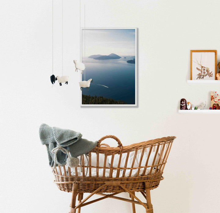 Framed Giclee Print | Blues Cruise by Richard Lam Studio - White Frame in Baby Nursery
