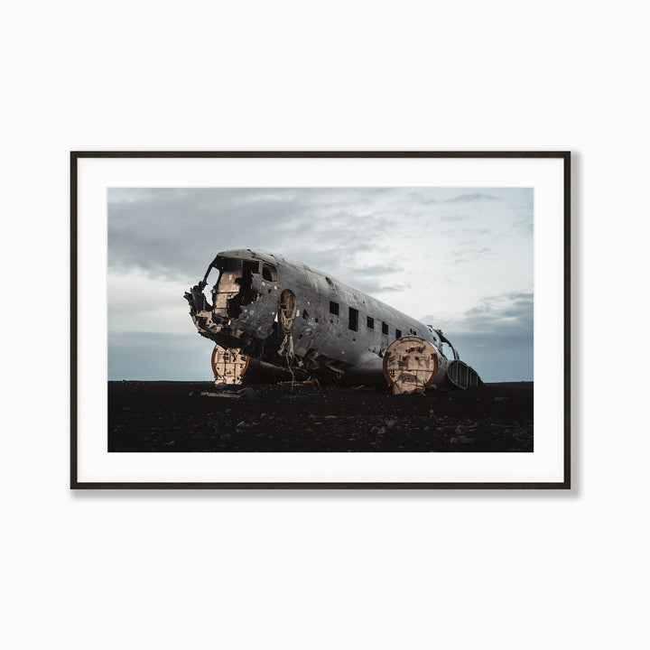 Crash Landing by Richard Lam Studio | Framed Giclee Print of Plane Wreck in South Iceland