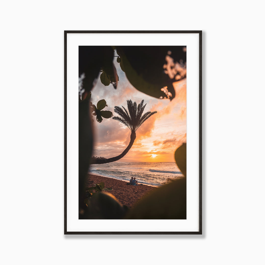 End of Days by Richard Lam Studio | Framed Giclee Print of a Palm Tree Sunset in Oahu, Hawaii