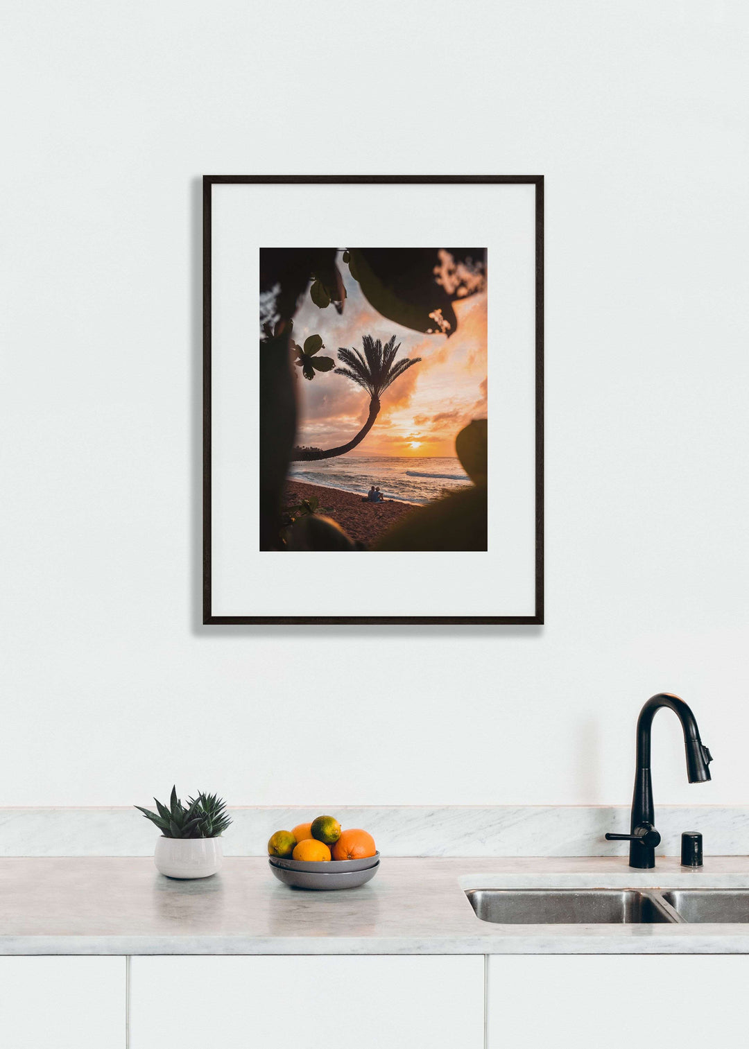 Framed Giclee Print | End of Days by Richard Lam Studio - Black Frame with Mat in Neutral Kitchen