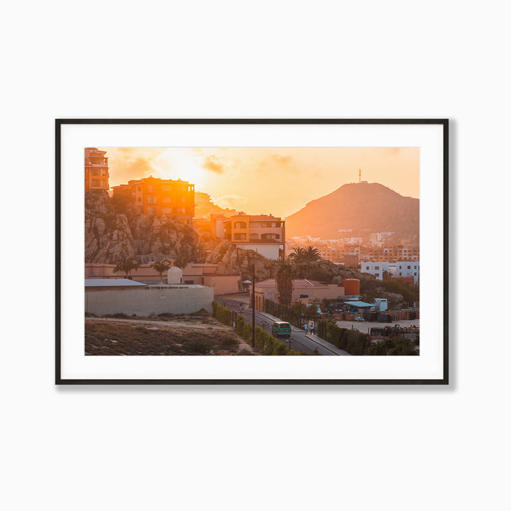 Gold Tequila by Richard Lam Studio | Framed Giclee Print of Golden Hour Sunset in Los Cabos, Mexico