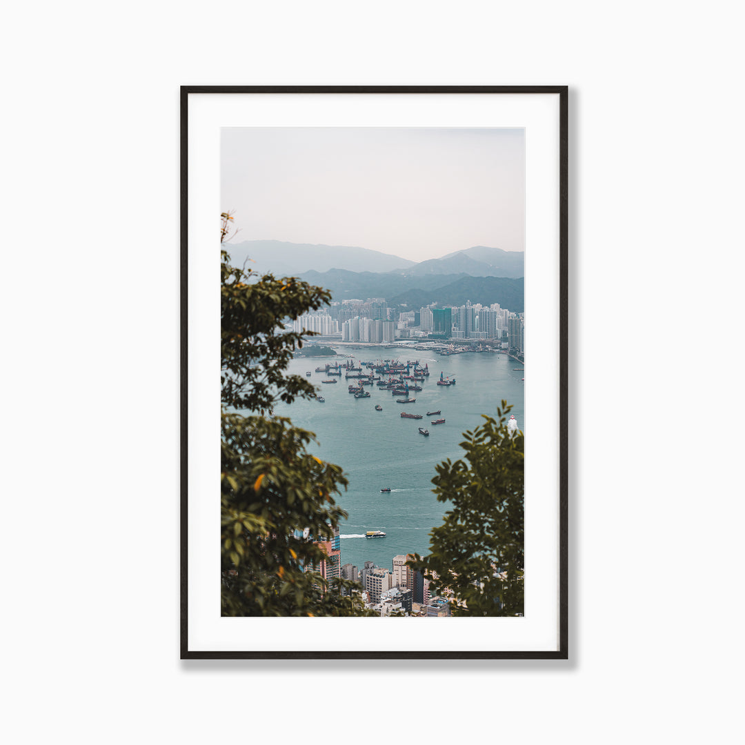 Hidden Harbour by Richard Lam Studio | Framed Giclee Print of Victoria Harbour Boats in Hong Kong