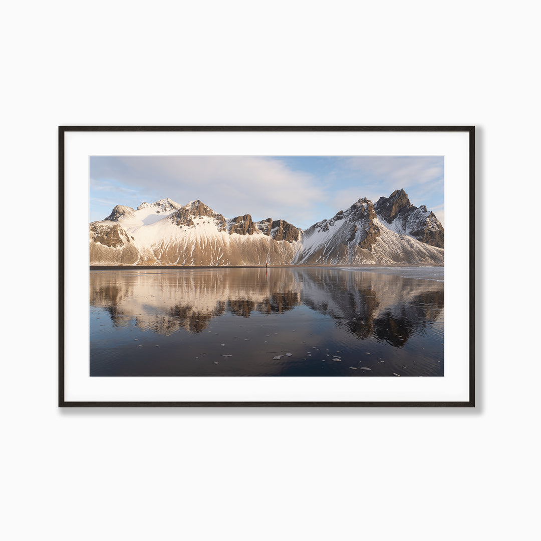 Insignificance by Richard Lam Studio | Framed Giclee Print of Vestrahorn Mountain Sunrise in Stokksnes, Iceland