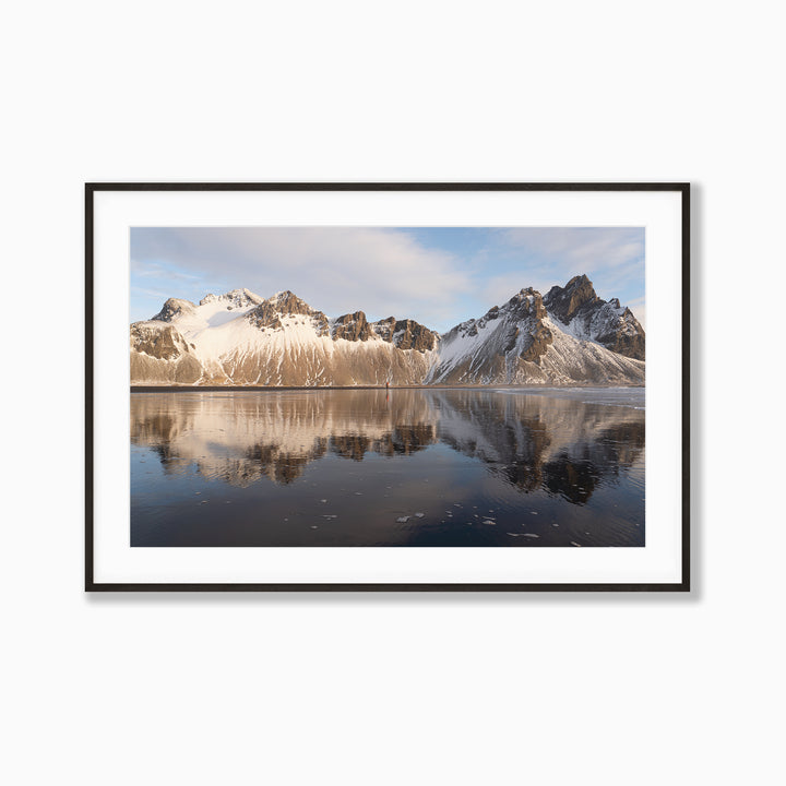 Insignificance by Richard Lam Studio | Framed Giclee Print of Vestrahorn Mountain Sunrise in Stokksnes, Iceland