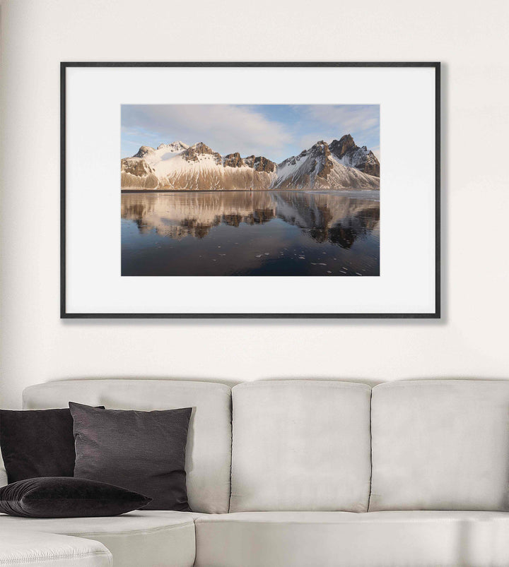 Framed Giclee Print | Insignificance by Richard Lam Studio - Black Frame with Mat in Neutral Living Room