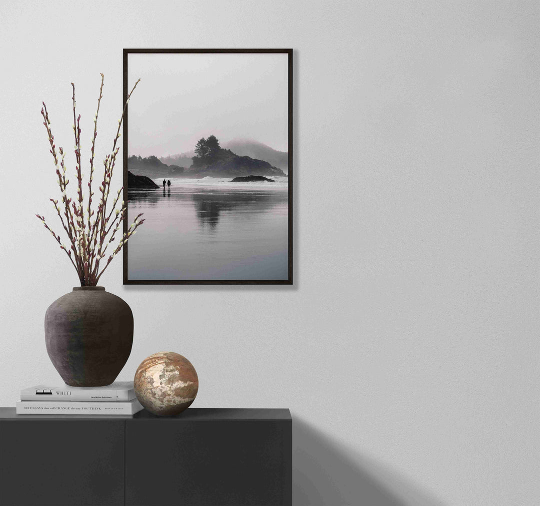 Framed Giclee Print | Low Tide by Richard Lam Studio - Black Frame in Modern Hallway