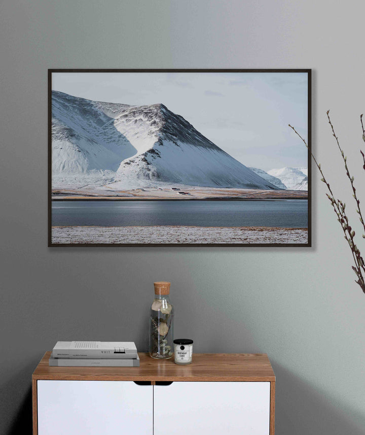 Framed Giclee Print | Off The Grid by Richard Lam Studio - Black Frame in Neutral Hallway