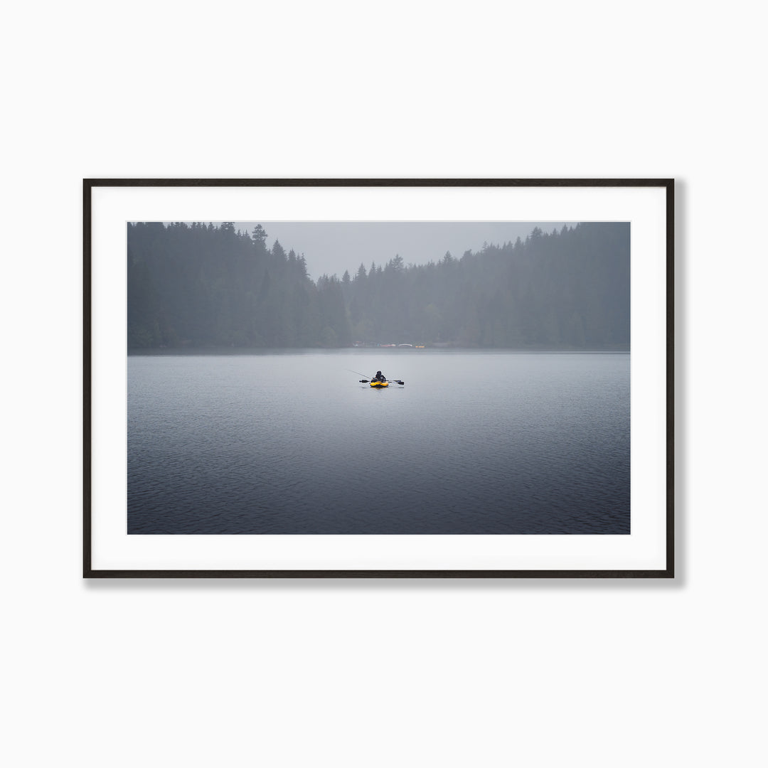 Pluviophile by Richard Lam Studio | Framed Giclee Print of a Rainy Day Kayak in Vancouver, British Columbia