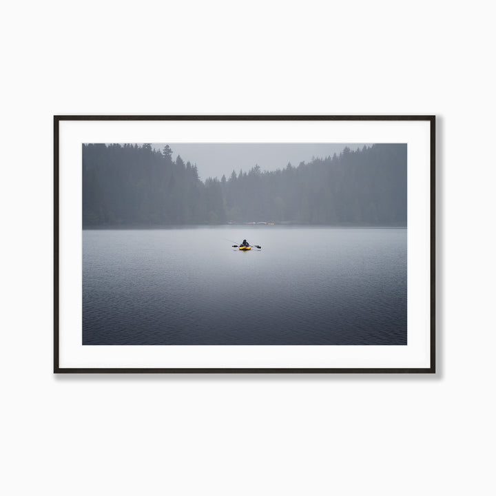 Pluviophile by Richard Lam Studio | Framed Giclee Print of a Rainy Day Kayak in Vancouver, British Columbia
