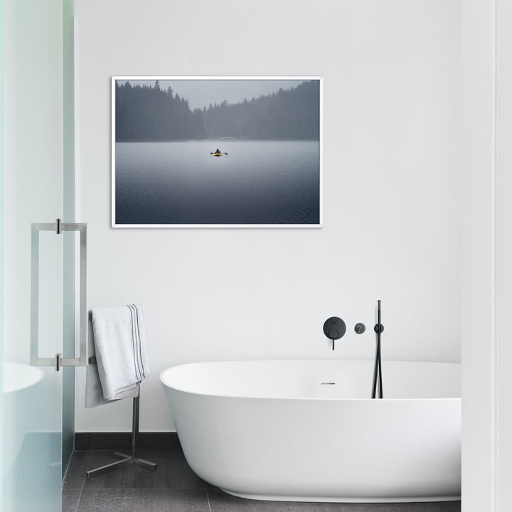 Framed Giclee Print | Pluviophile by Richard Lam studio - White Frame in Beautiful Bathroom