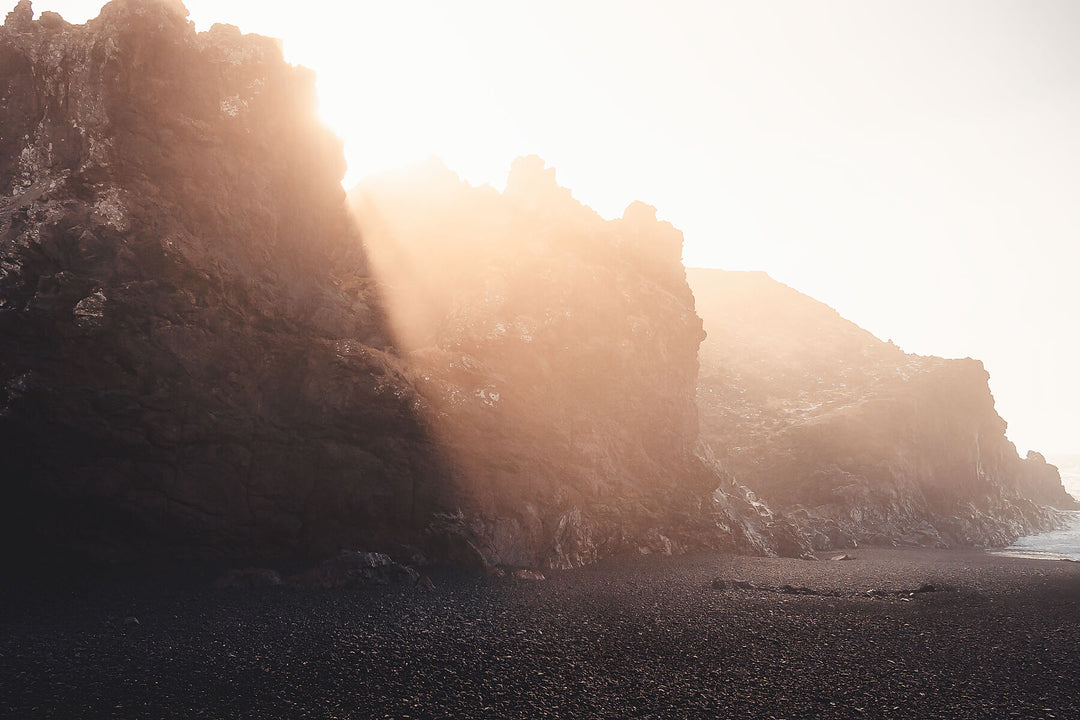 Sun on Black Sand Beach in Iceland | Daybreak by Richard Lam Studio